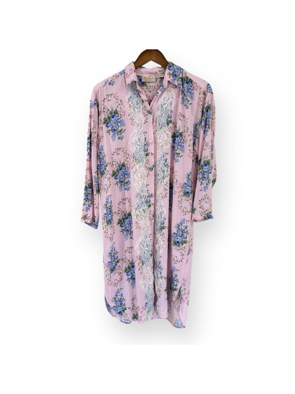 Vintage Victoria's Secret Gold Label Pink Floral Nightie Sleep Dress S Coquette